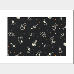 Mystic Halloween Pattern Posters and Art